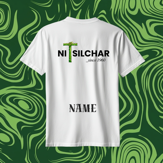 NIT Silchar Customizable Oversized Bamboo print tee🌿 — White⚪