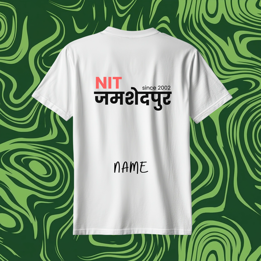 🚀Customized NITJSR Signature Oversized Tee — White⚪