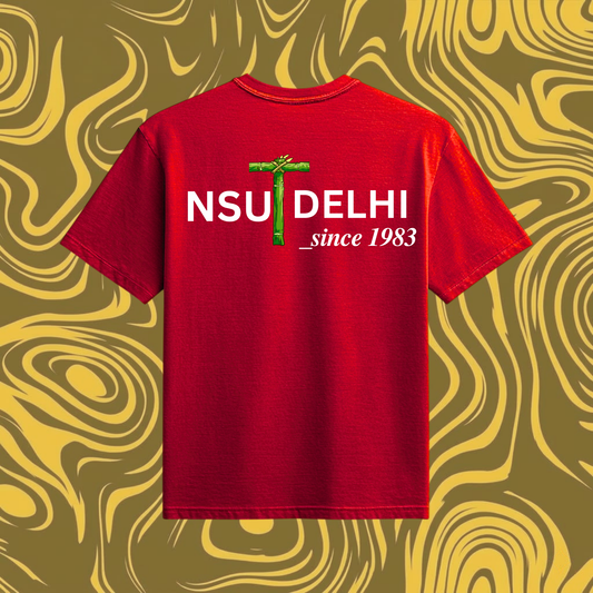 NSUT Signature Oversized Tee — Crimson Red Edition 🔴