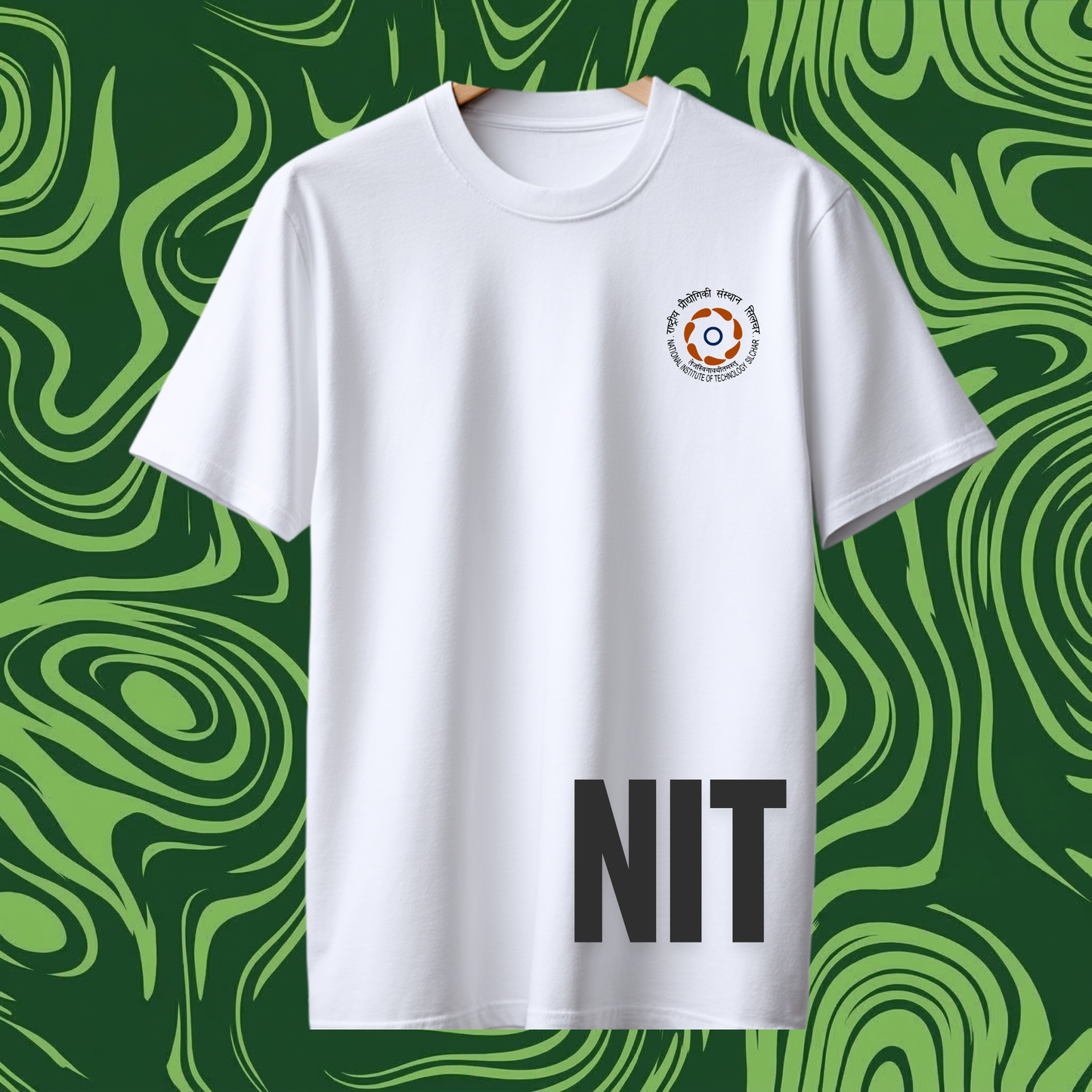 NIT Silchar Customizable Oversized Bamboo print tee🌿 — White⚪