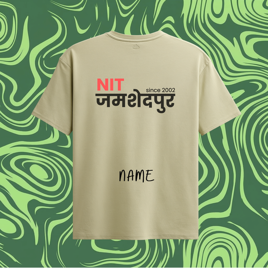 NITJSR Signature Oversized Tee customizable — Sand Beige🍂