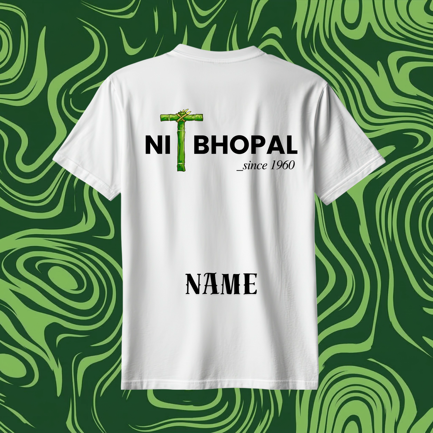 NIT BHOPAL Customizable Oversized Tee — White⚪
