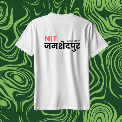🚀Customized NITJSR Signature Oversized Tee — White⚪