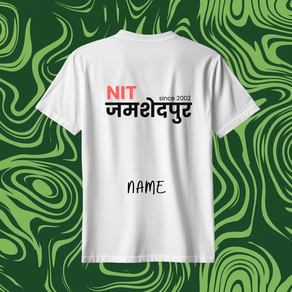 🚀Customized NITJSR Signature Oversized Tee — White⚪
