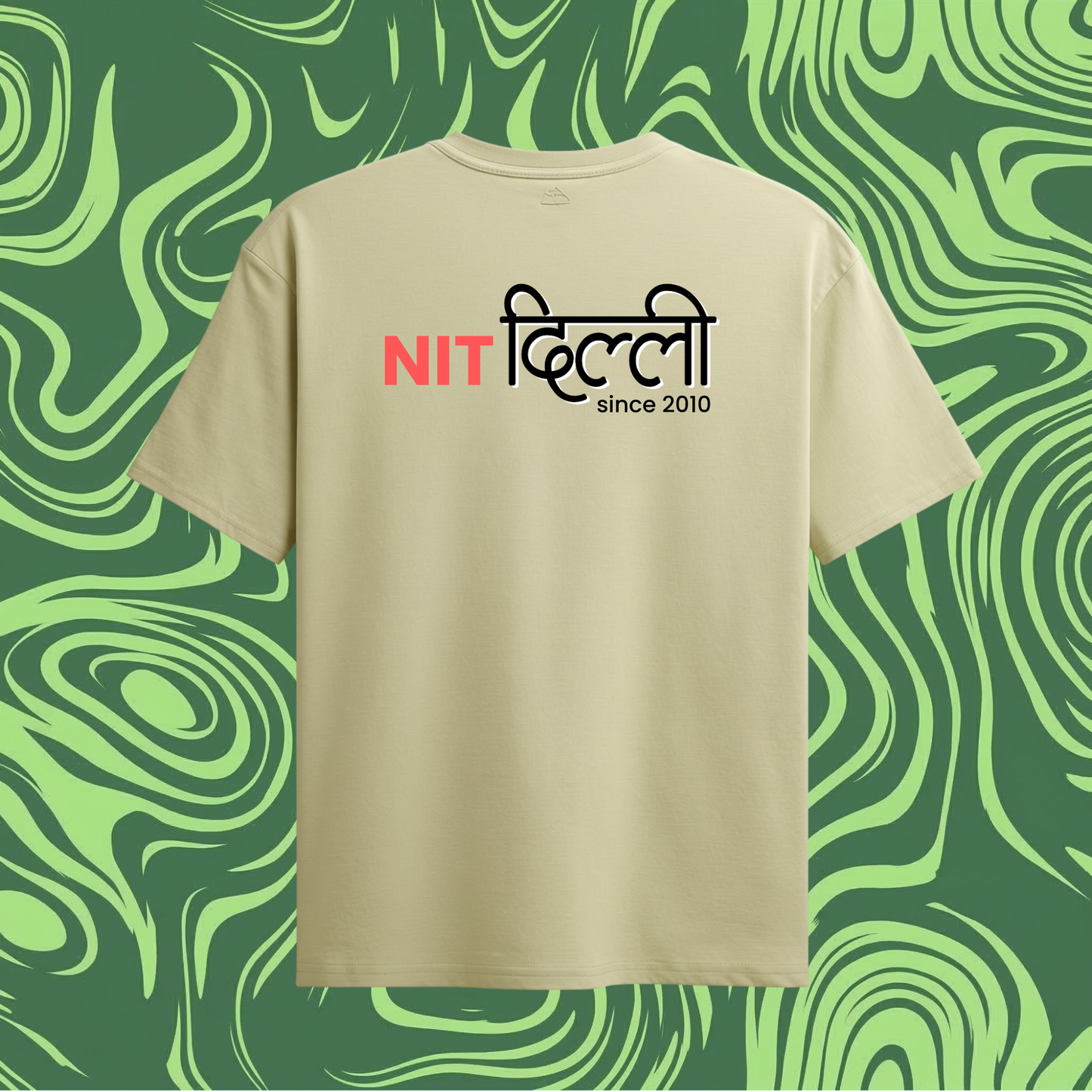 NIT Delhi Customizable Oversized Tee Hindi Style — Sand Beige🍂