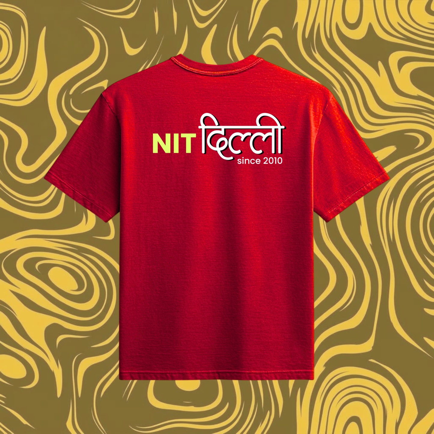 NIT Delhi Customizable Oversized Tee Hindi Style —  Crimson Red🔥❤️