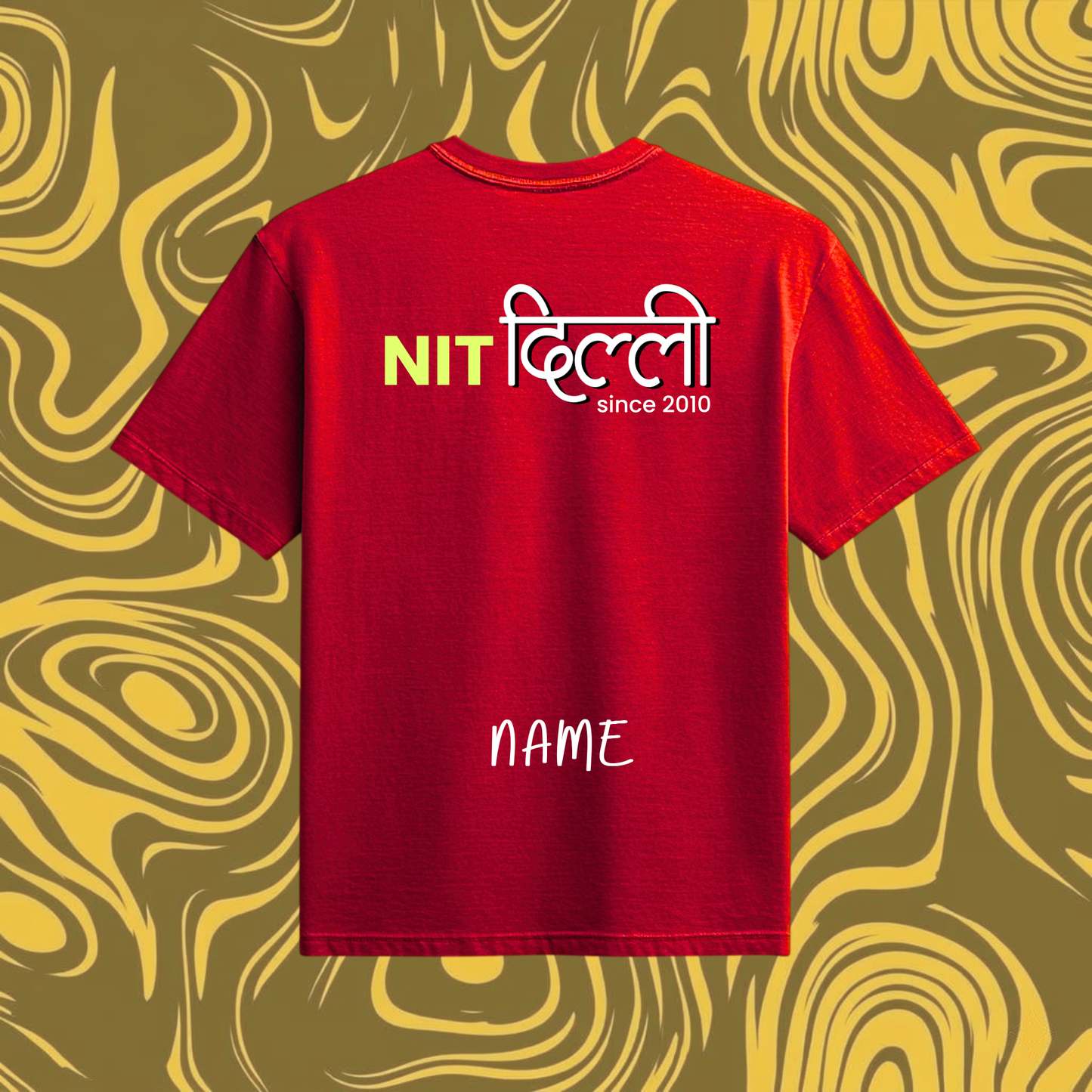 NIT Delhi Customizable Oversized Tee Hindi Style —  Crimson Red🔥❤️