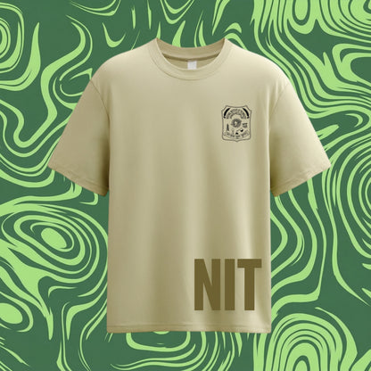 NIT Jamshedpur Customizable Oversized Bamboo print tee🌿 — Sand Beige🍂