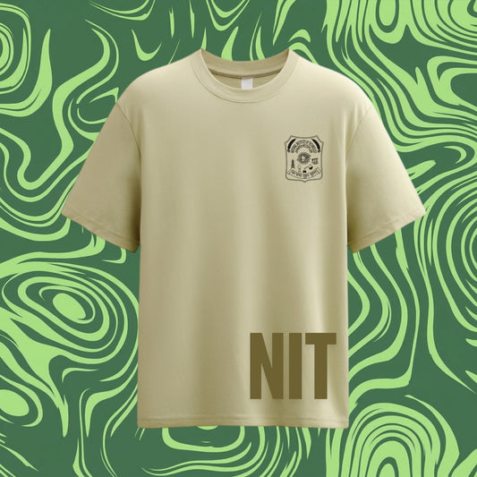 NIT Jamshedpur Customizable Oversized Bamboo print tee🌿 — Sand Beige🍂