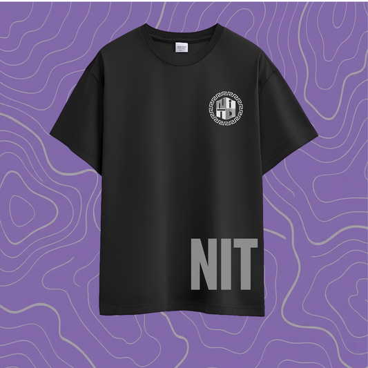 NIT Delhi Customizable Oversized Tee Hindi Style— Midnight Black🖤