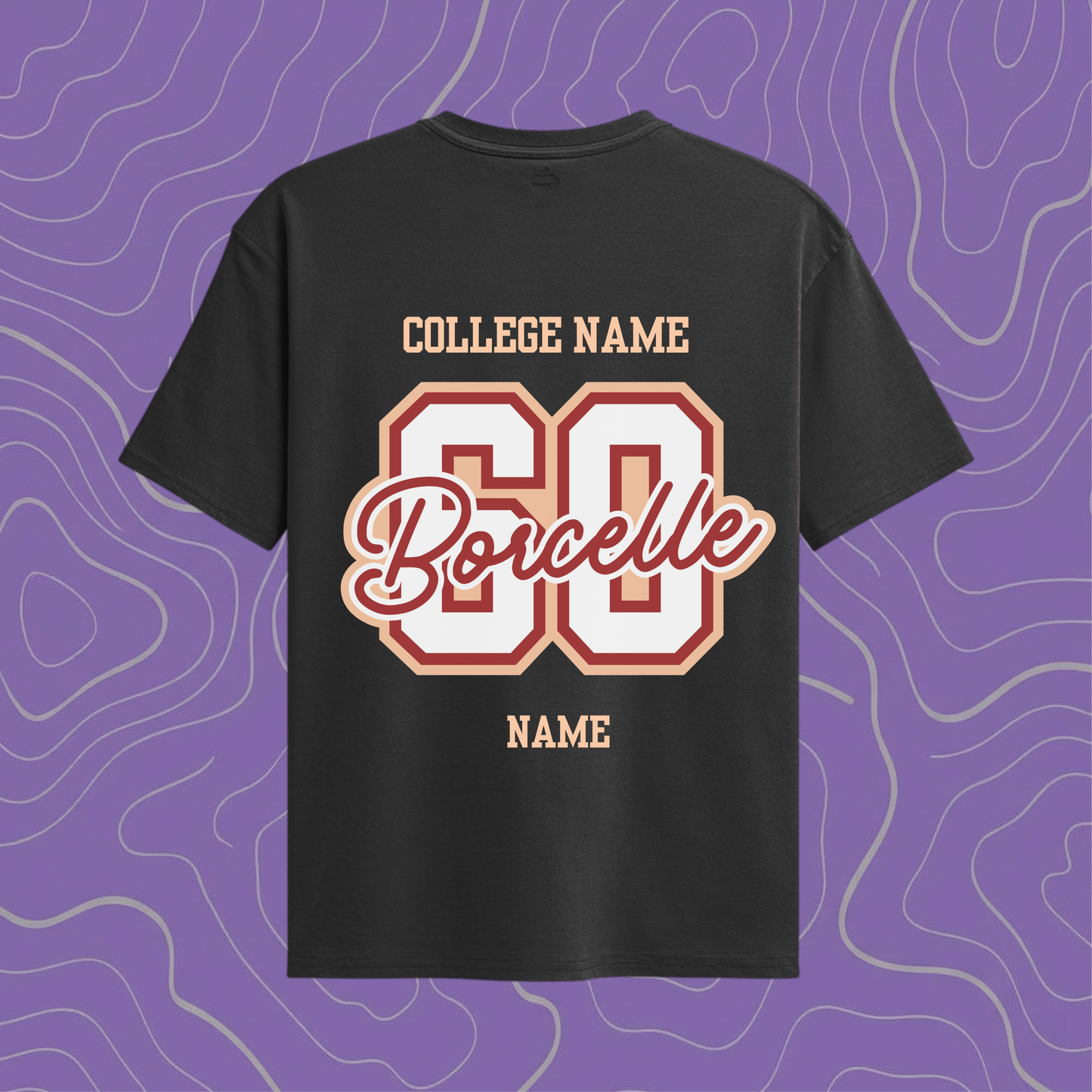 Custom College Name Borcelle Oversized Tee🐼