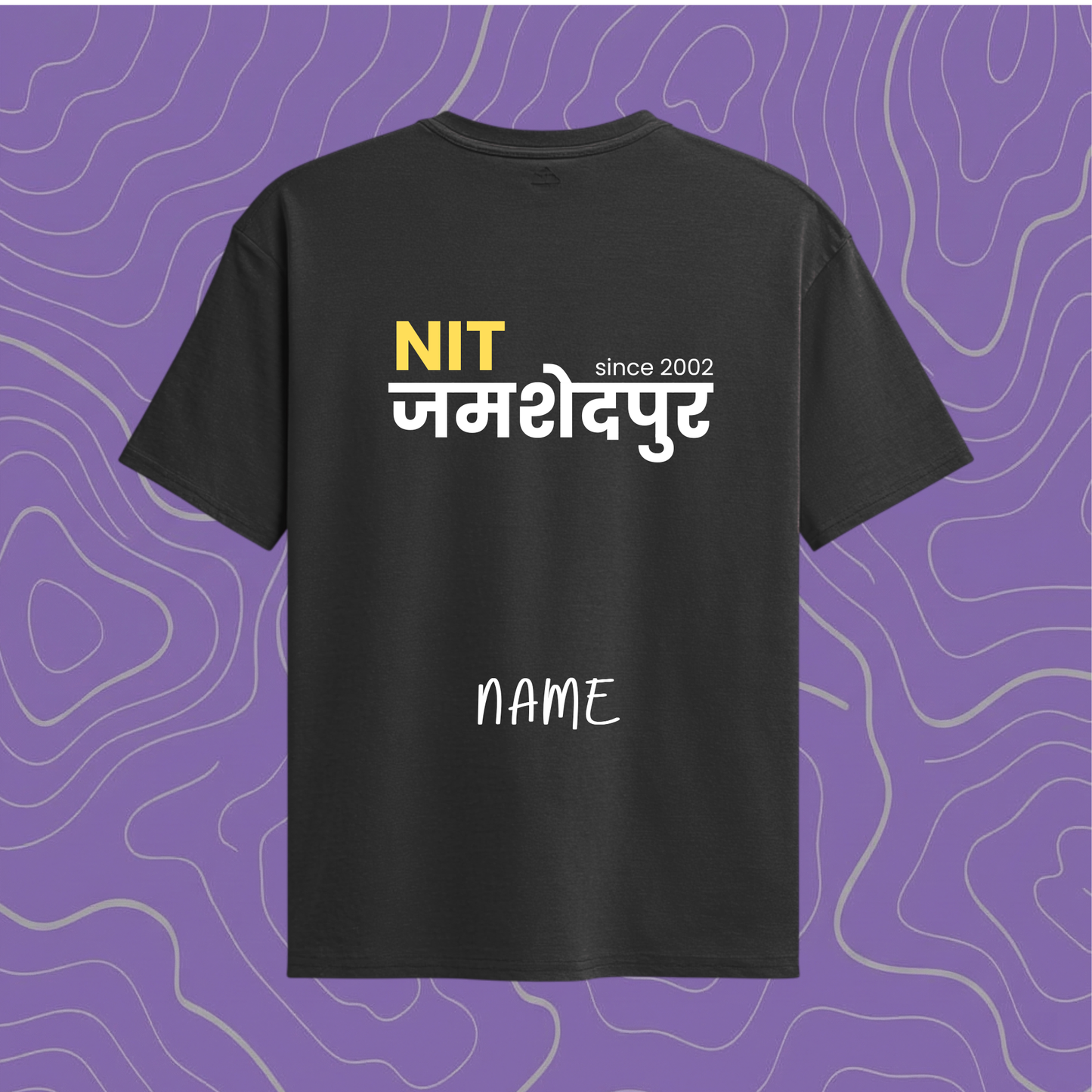 Customized NITJSR Signature Oversized Tee — Midnight black🖤