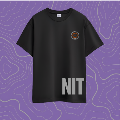 NIT Silchar Customizable Oversized Bamboo print tee🌿 — Midnight Black⚫