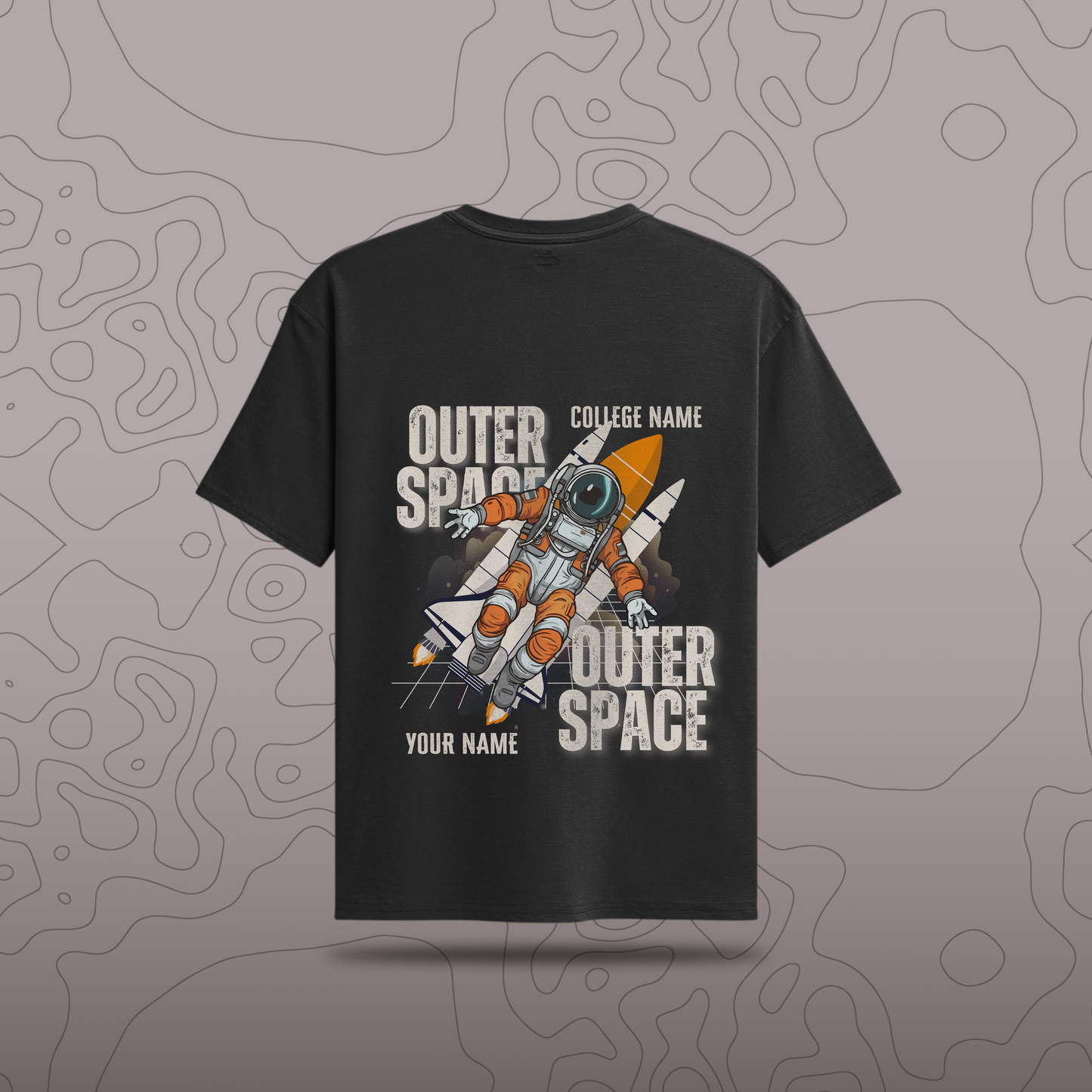 Space Graphic Custom Print Oversized Tee — 240GSM🚀💥